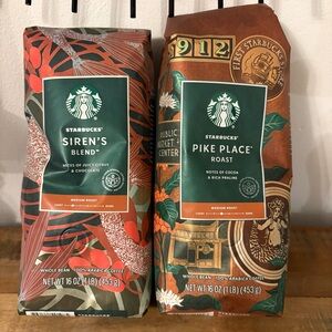 STARBUCKS Pike Place & SIRENS BLEND Coffee Beans! NEW!